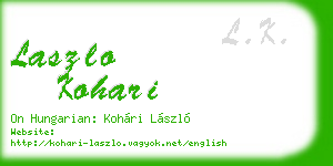 laszlo kohari business card